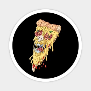 Pizza Crime, Skull, Fast food, Cartoon Magnet